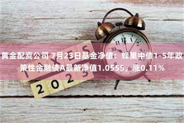 黄金配资公司 7月23日基金净值：蜂巢中债1-5年政策性金融债A最新净值1.0555，涨0.11%