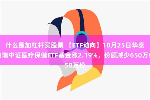 什么是加杠杆买股票 【ETF动向】10月25日华泰柏瑞中证医疗保健ETF基金涨2.19%，份额减少650万份