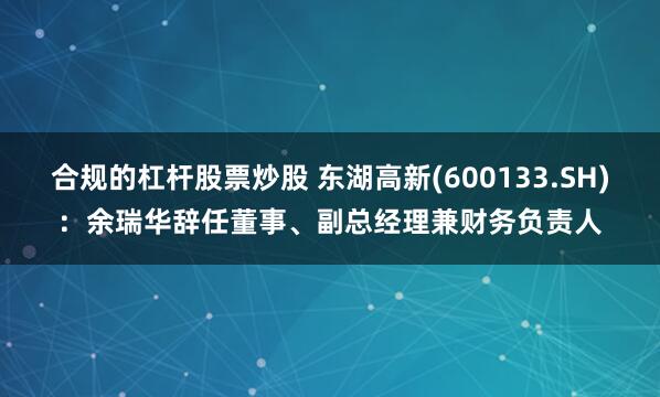 合规的杠杆股票炒股 东湖高新(600133.SH)：余瑞华辞任董事、副总经理兼财务负责人